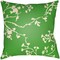 Tiwari Home 18" Pear Green and Beige Floral Printed Square Throw Pillow Cover